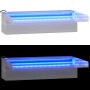 VidaXL Wasserfall-Element 30cm aus Edelstahl mit RGB LEDs für Gartenbrunnen.