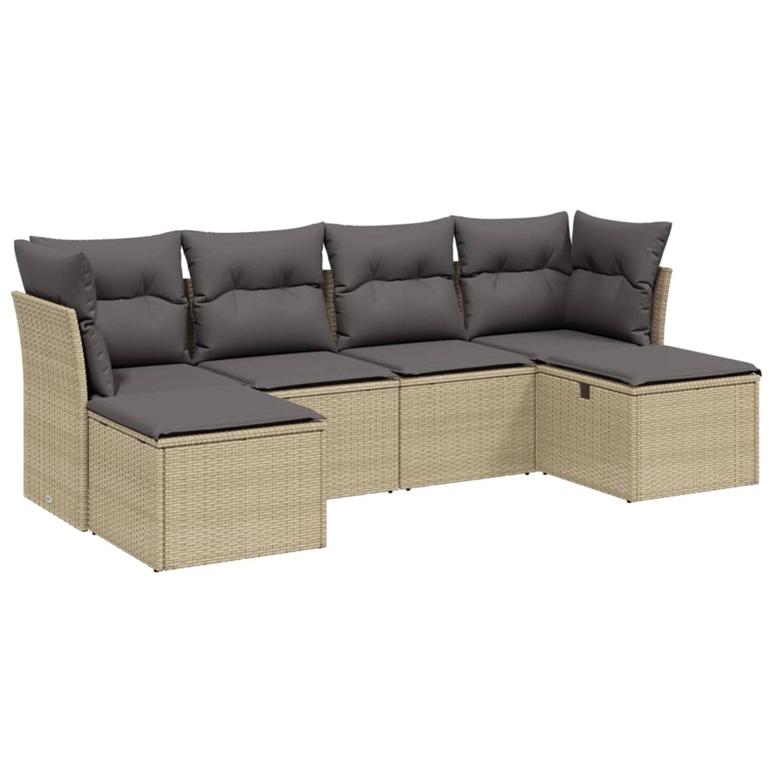 vidaXL 6-tlg Garten-Sofagarnitur mit Kissen Beige Poly Rattan Modell 131 günstig online kaufen