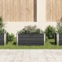 Anthrazitfarbenes vidaXL Garten-Hochbeet aus verzinktem Stahl, 100x40x45 cm, bepflanzt.