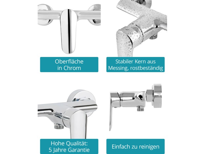 Calmwaters Duscharmatur Modern Soft Chrom Keramikkartusche 