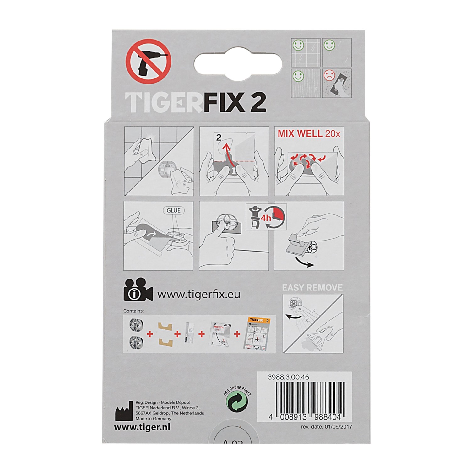Tiger Klebesystem Tigerfix Nr. 2 für Ausstattungsserien, Montage ohne Bohren.