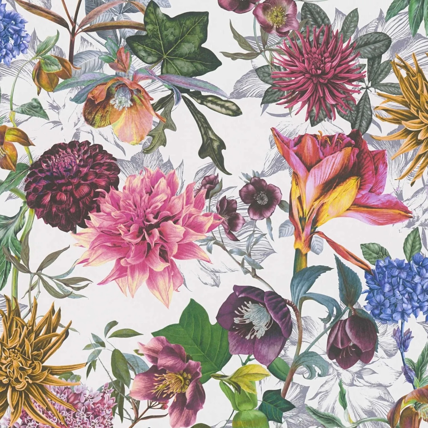 Tadessi Tapete Floral M1-No.775 Vliestapete in Weiß