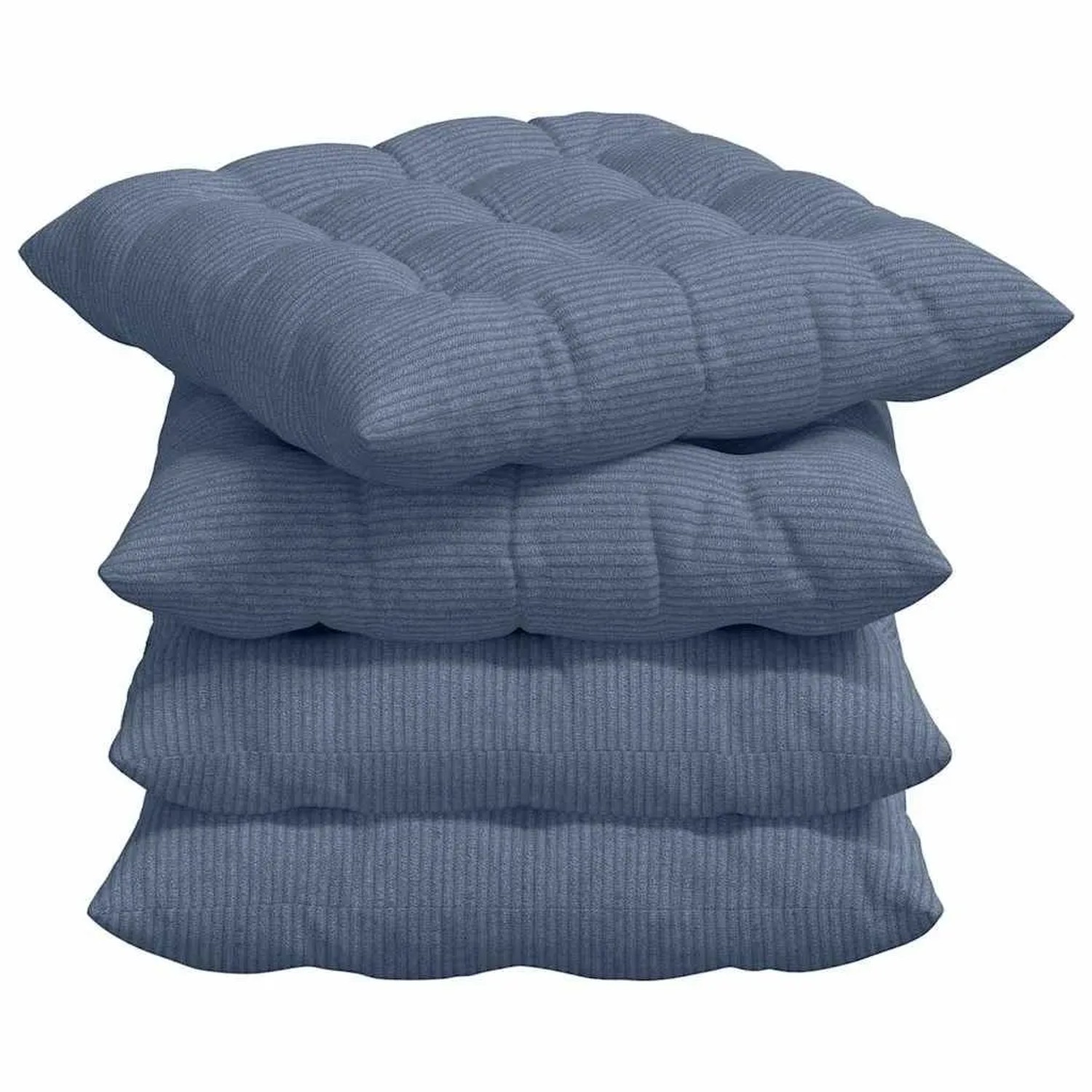 vidaXL Sitzkissen 4 Stk Blau 40 x 40 x 6 cm Cordstoff 42015184 günstig online kaufen