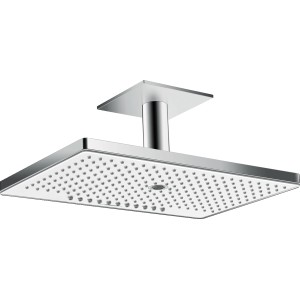 Hansgrohe Rainmaker Select Kopfbrause, 460mm, weiß-chrom, mit Deckenanschluss.