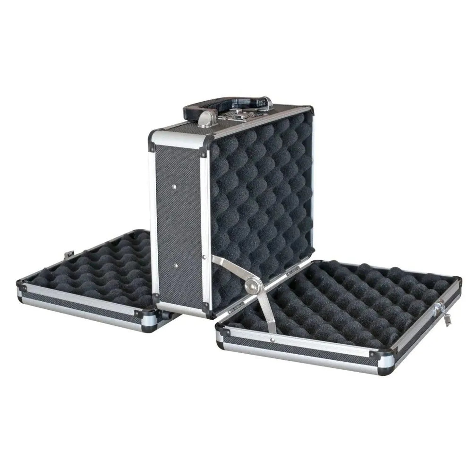 HMF 14411-02 Alu Transportkoffer Doppelseitig 31 x 26 x 15 cm Schwarz