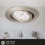Briloner LED-Einbaustrahler in Nickel Matt, runde Form, schwenkbar.