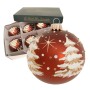 Braune Weihnachtskugeln von Krebs Glas Lauscha, 6er Set mit Baumdekor, 8 cm Durchmesser.