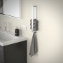 ML-Design Handtuchhalter Silber mit Haken, zur Wandmontage ohne Bohren.