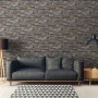 A.S. Création Vliestapete Steinmauer Schieferoptik grau-braun im Wohnzimmer.