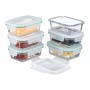 Relaxdays Glasbehälter mit Deckel Glas Transparent Luftdicht 6 x 370 ml