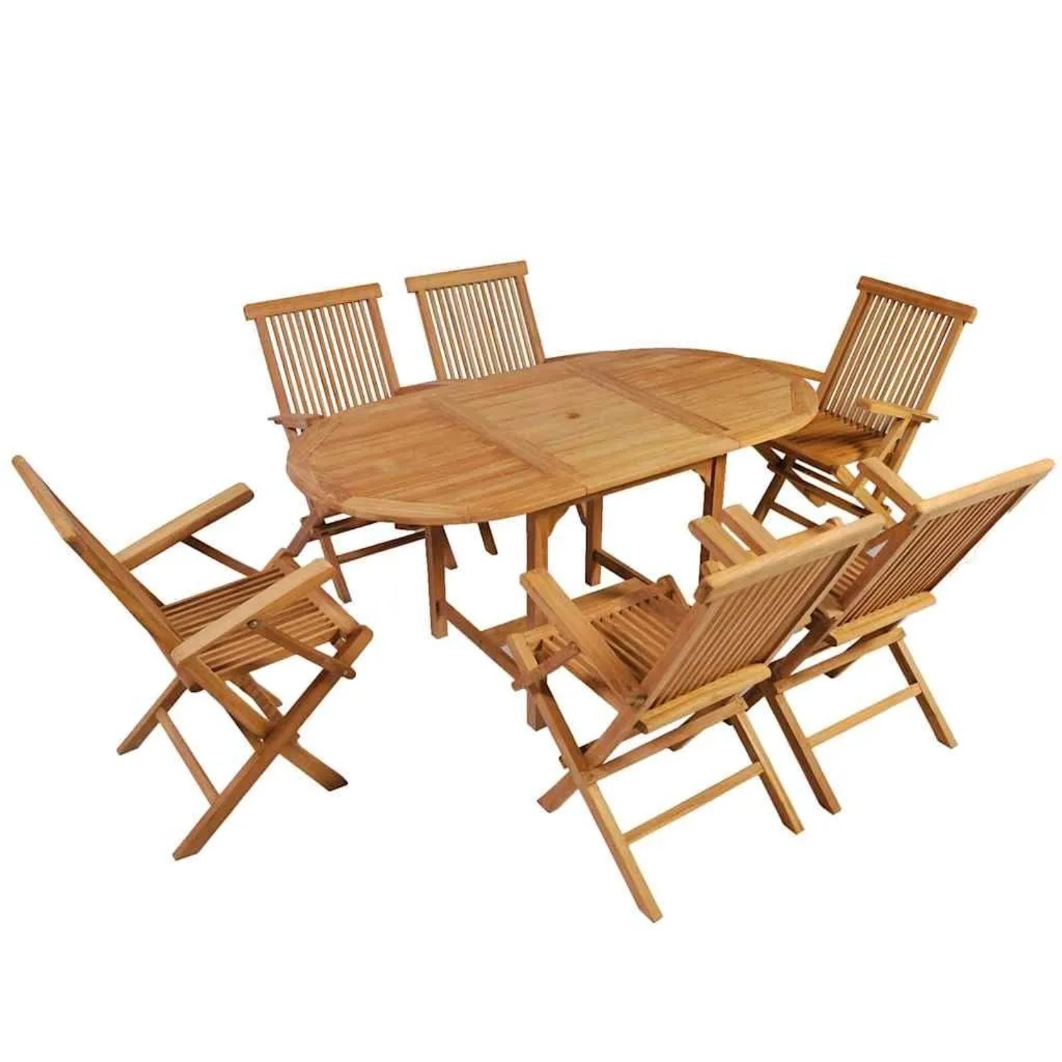 vidaXL 7-Tlg Garten-Essgruppe Teak Massivholz 44685