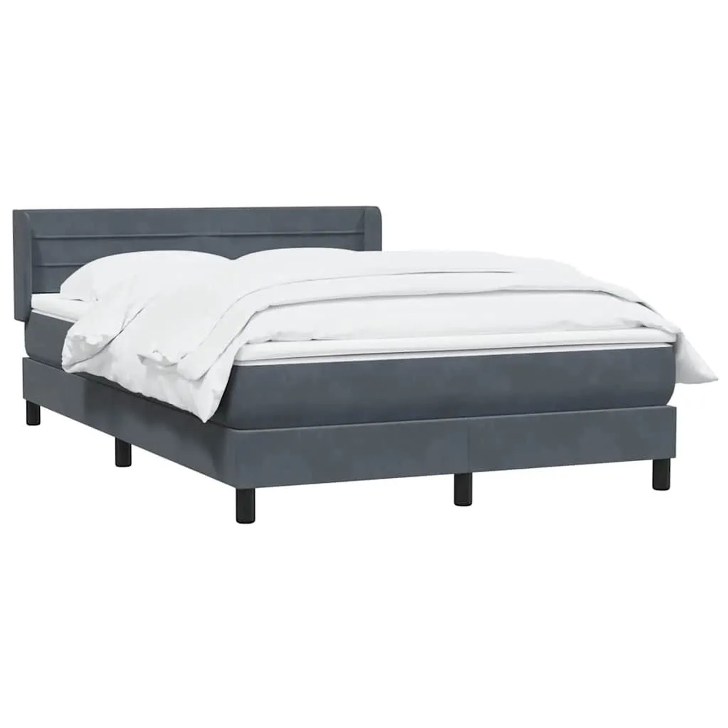 vidaXL Boxspringbett mit Matratze Dunkelgrau 140x220 cm Samt 3318238 günstig online kaufen