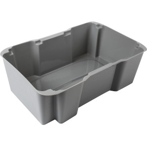 Grauer Eurobox-System Einsatzkasten 1/4 mit Drehstapelfunktion für Aufbewahrungsboxen.