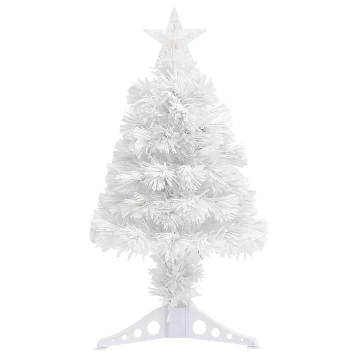 vidaXL Künstlicher Weihnachtsbaum mit Beleuchtung Weiß 64 cm Glasfaser 328448