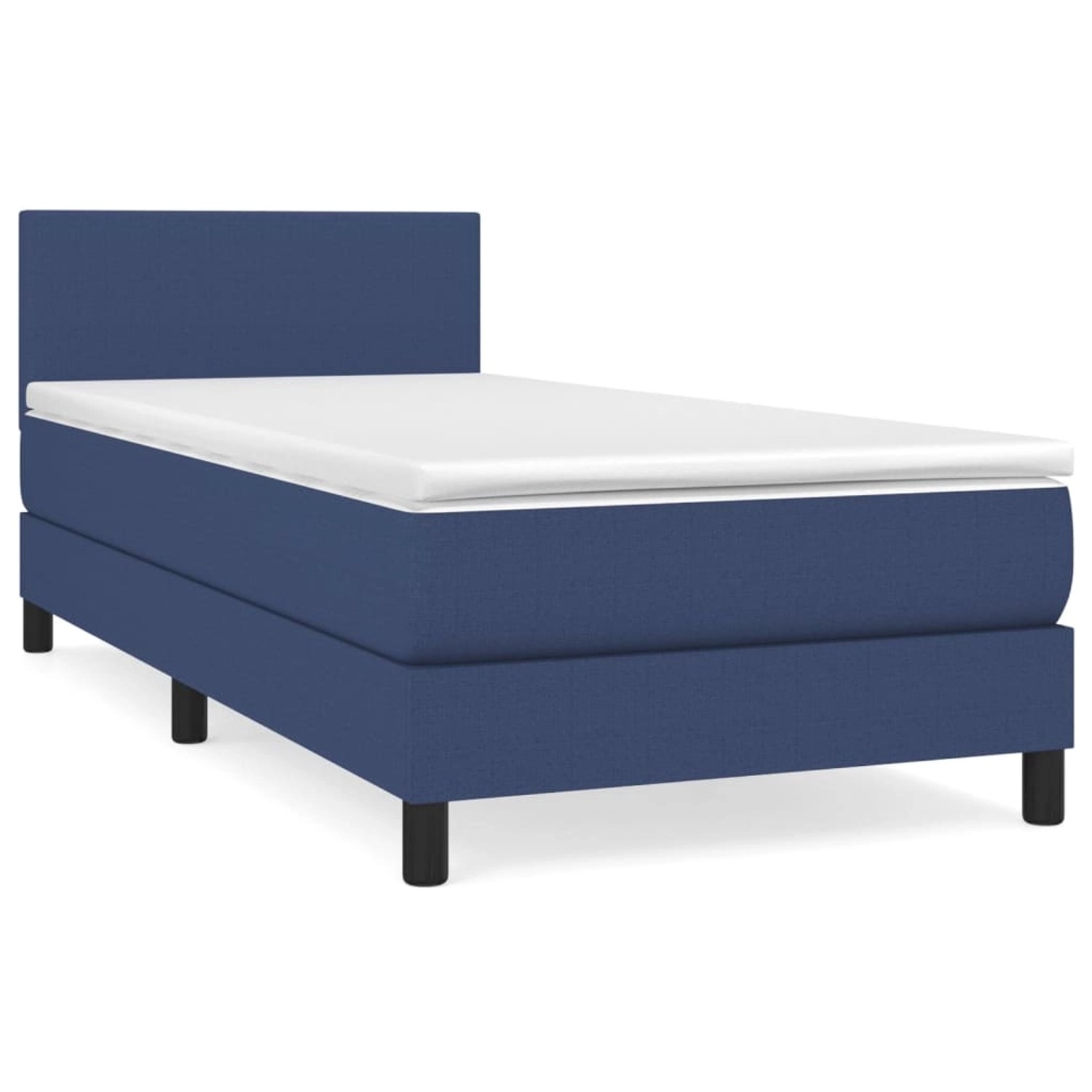 vidaXL Boxspringbett mit Matratze Blau 100x200 cm Stoff1372974 günstig online kaufen