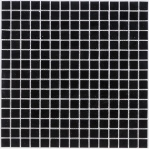 Mosaikmatte Art Glas Schwarz, 32,7x32,7cm, für Wandgestaltung im Innenbereich.