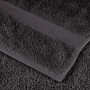 Detailaufnahme: Anthrazitfarbenes Premium-Badetuch (100x150cm) aus Baumwolle, 4er-Set.