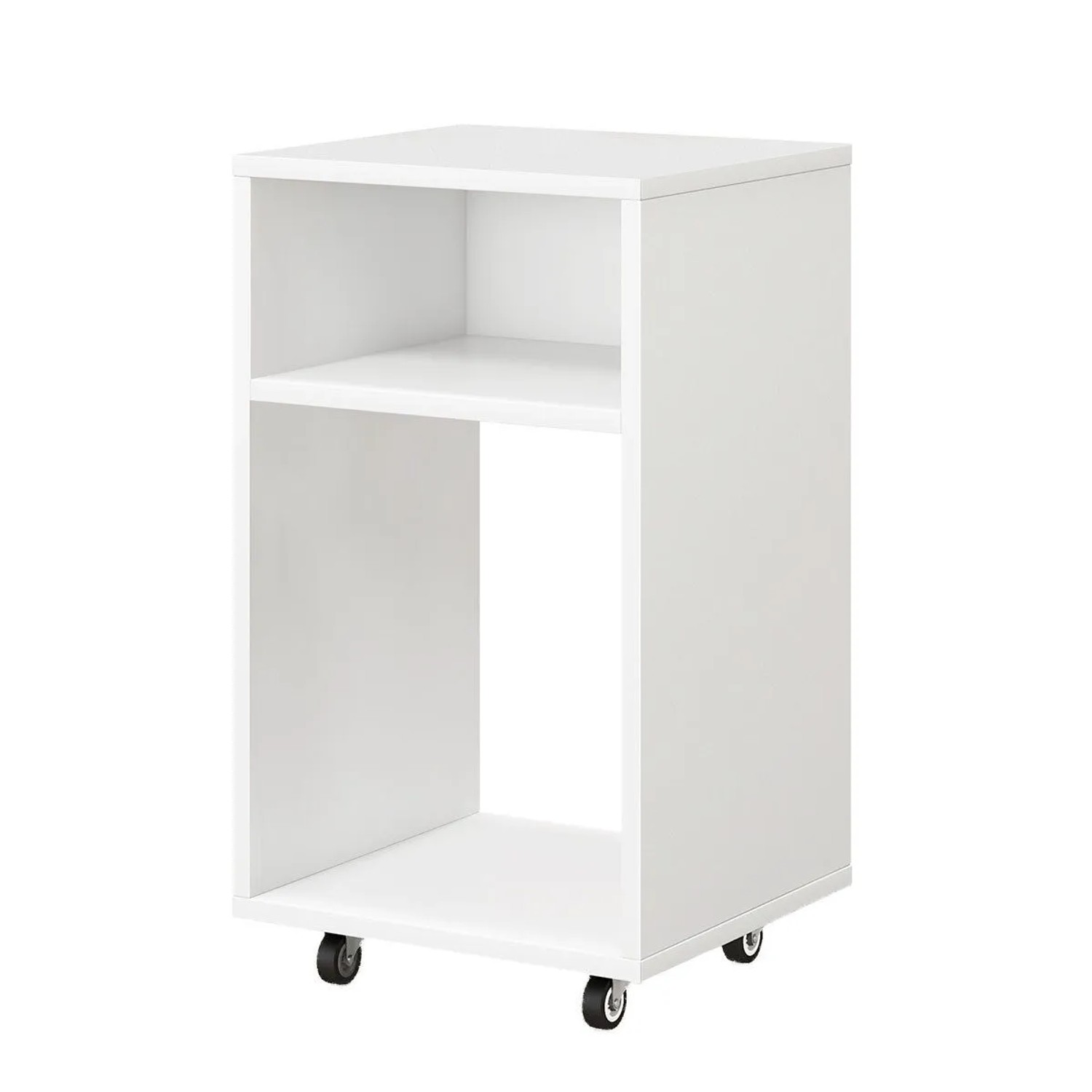 Costway Druckertisch mit Rollen 2 Regalen Weiß 33 x 30 x 58 cm günstig online kaufen