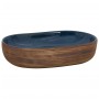 vidaXL Aufsatzwaschbecken Braun und Blau Oval 59x40x14 cm Keramik 155100