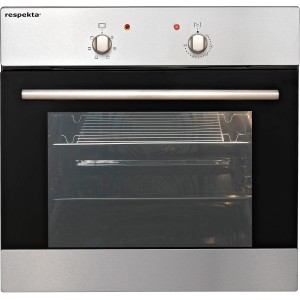 Respekta Einbaubackofen aus der Winkelküche KBL370EYWMISGKE, silberfarben.