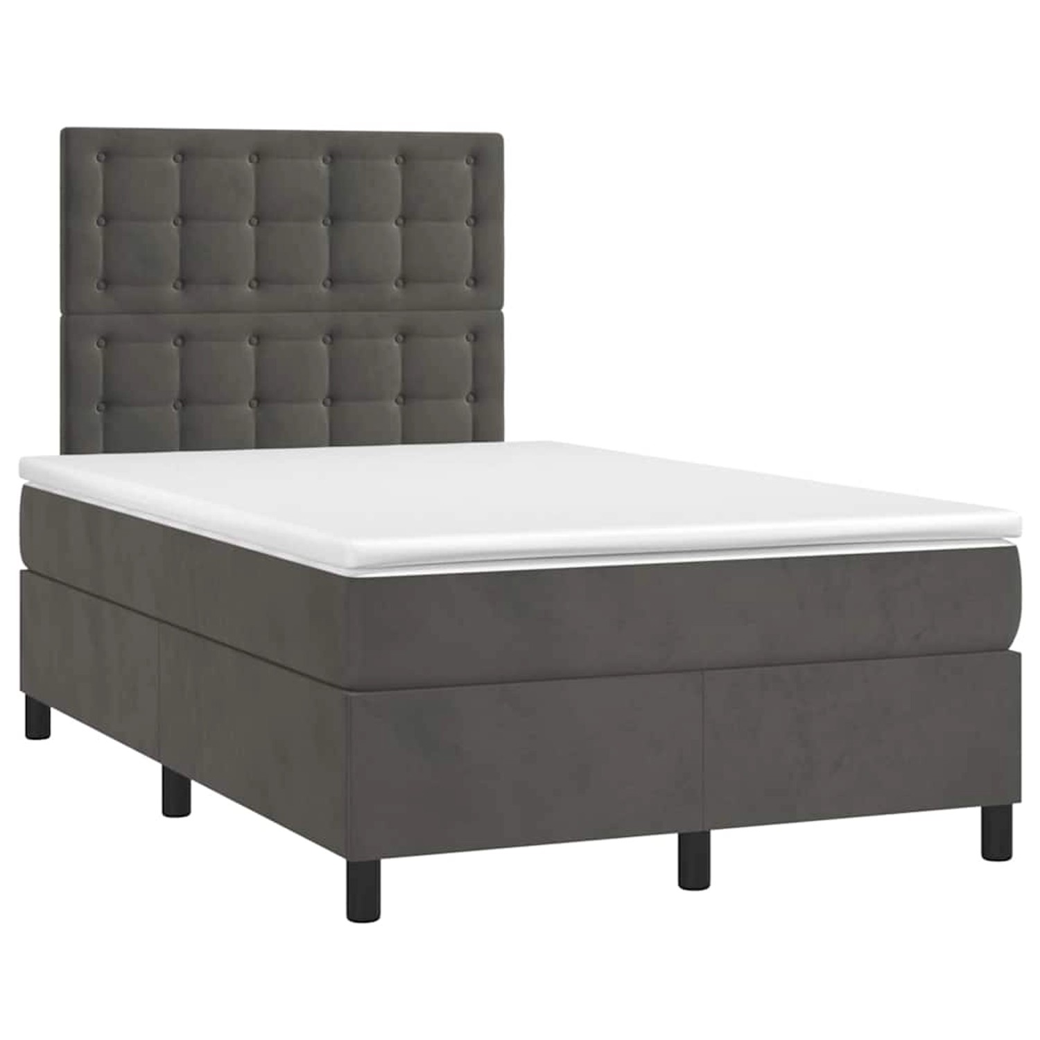 vidaXL Boxspringbett mit Matratze Dunkelgrau 120x190 cm Samt 3270020 günstig online kaufen