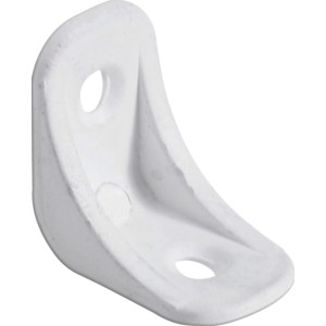 Weißer Hettich Kunststoffwinkel, 24x24x15 mm, zur Verstärkung von Möbelverbindungen.