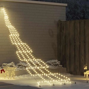 vidaXL LED Weihnachtsbaum mit Erdspießen Warmweiß 500 cm Metall 42018745