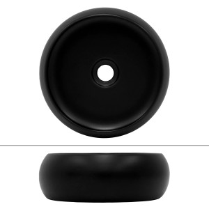 ML-Design Handwaschbecken, Keramik, Schwarz Matt, 35x12 cm, rund, mit Ablaufgarnitur.