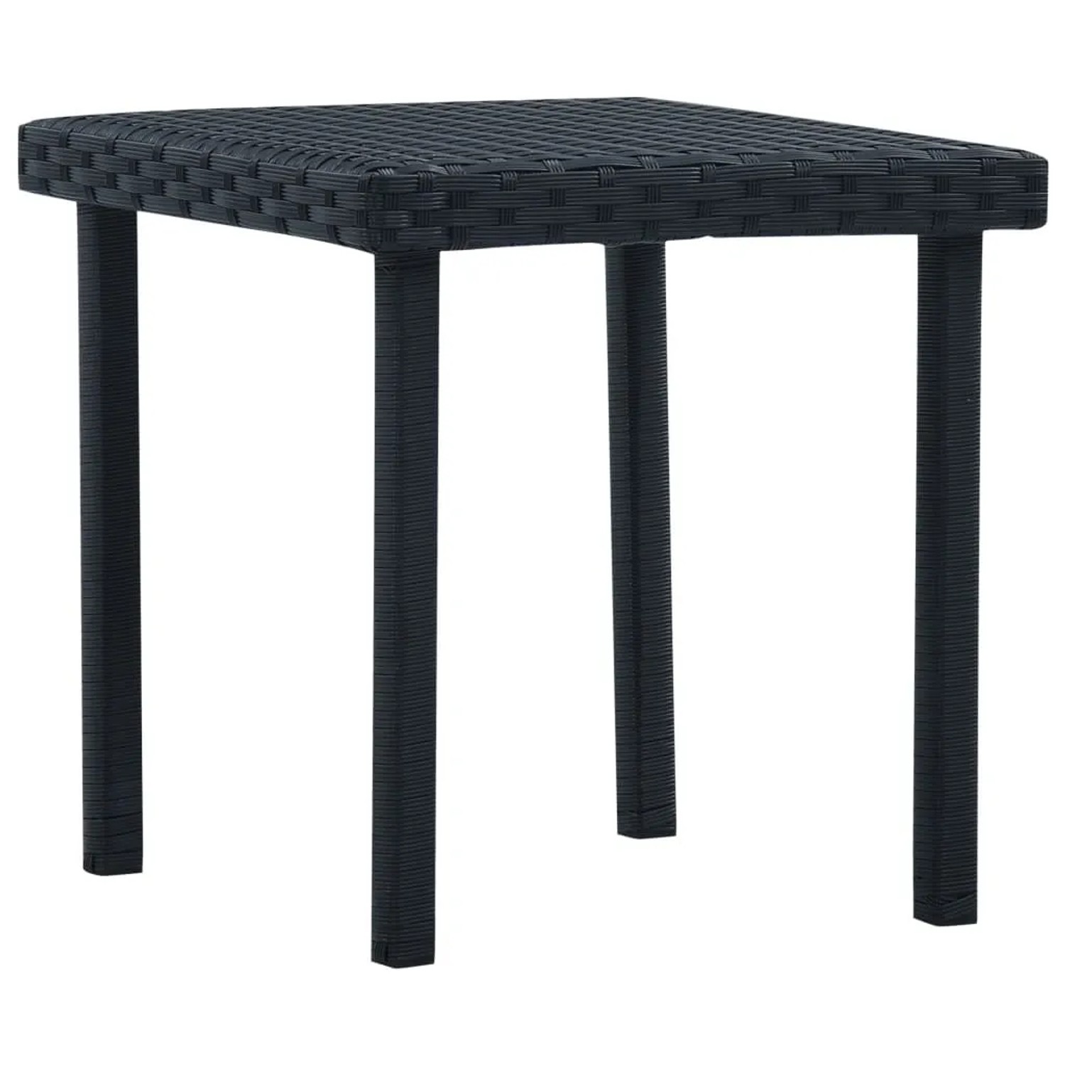 Furnicato Garten-beistelltisch Schwarz 40x40x40 Cm Poly Rattan