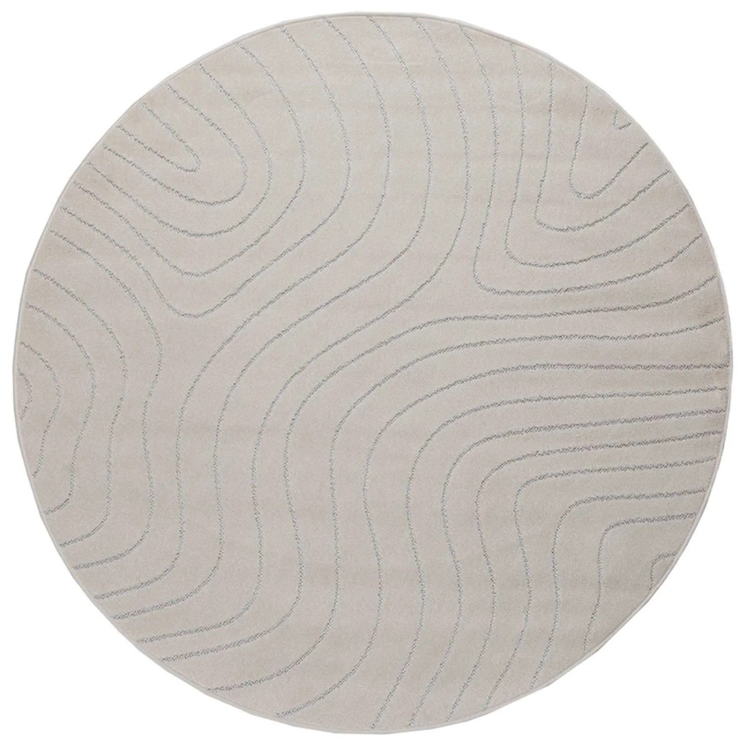 vidaXL Bereichsteppiche Rund PALMERAS Creme Ø 160 CM Polyester 42022633