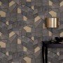 Erismann Vliestapete Elle Decoration 4 Mosaique Taupe mit 3D-Schieferoptik.