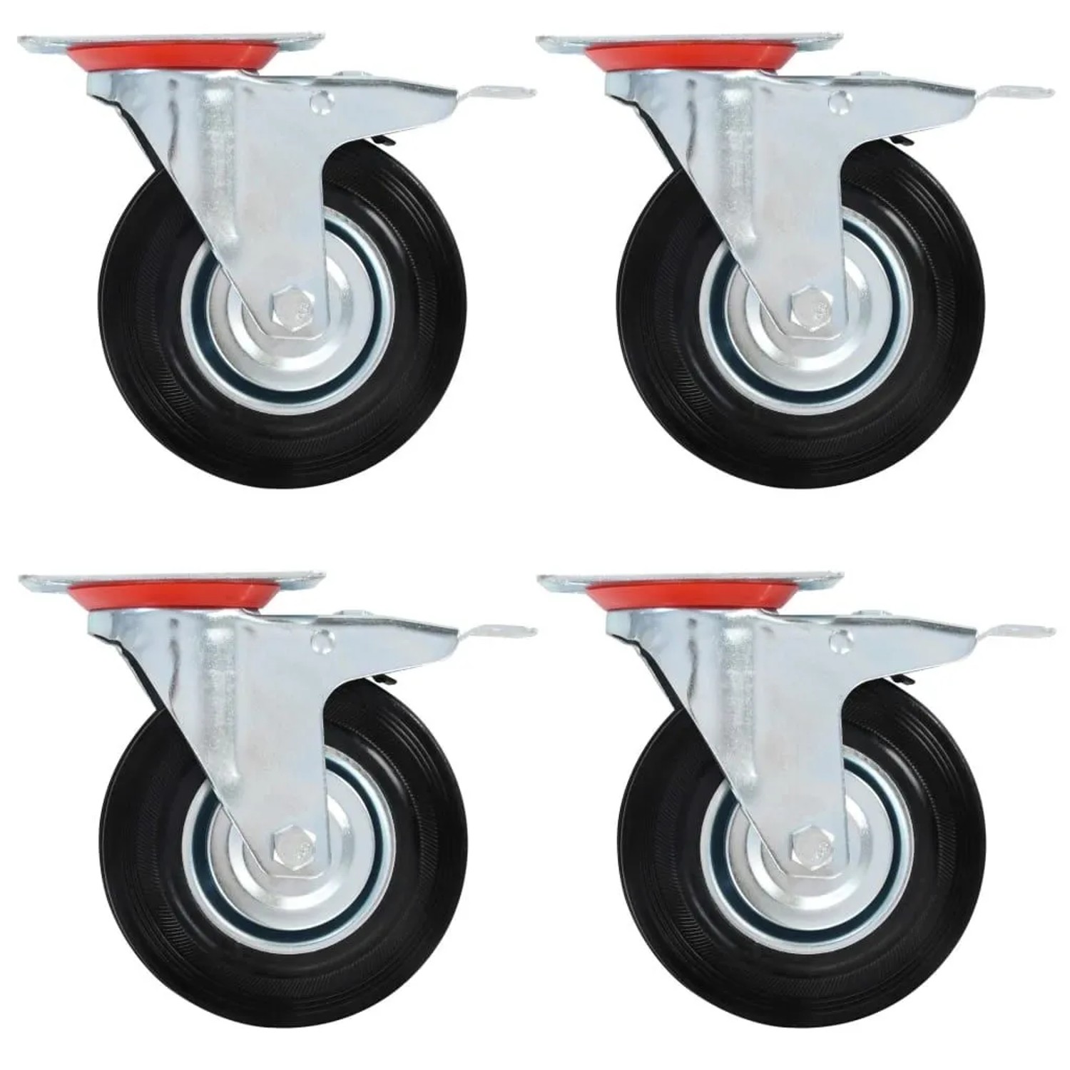 vidaXL Lenkrollen mit Doppelbremsen 4 Stk 125 mm 143449