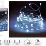 LED Lichterkette mit 40 kaltweißen LEDs auf Silberdraht, batteriebetrieben für den Innenbereich.