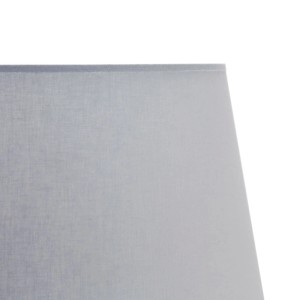 Grauer konischer Stoff-Lampenschirm für Stehlampen, Ø 38 cm. Feine Stoffstruktur sichtbar. E27 Fassung.