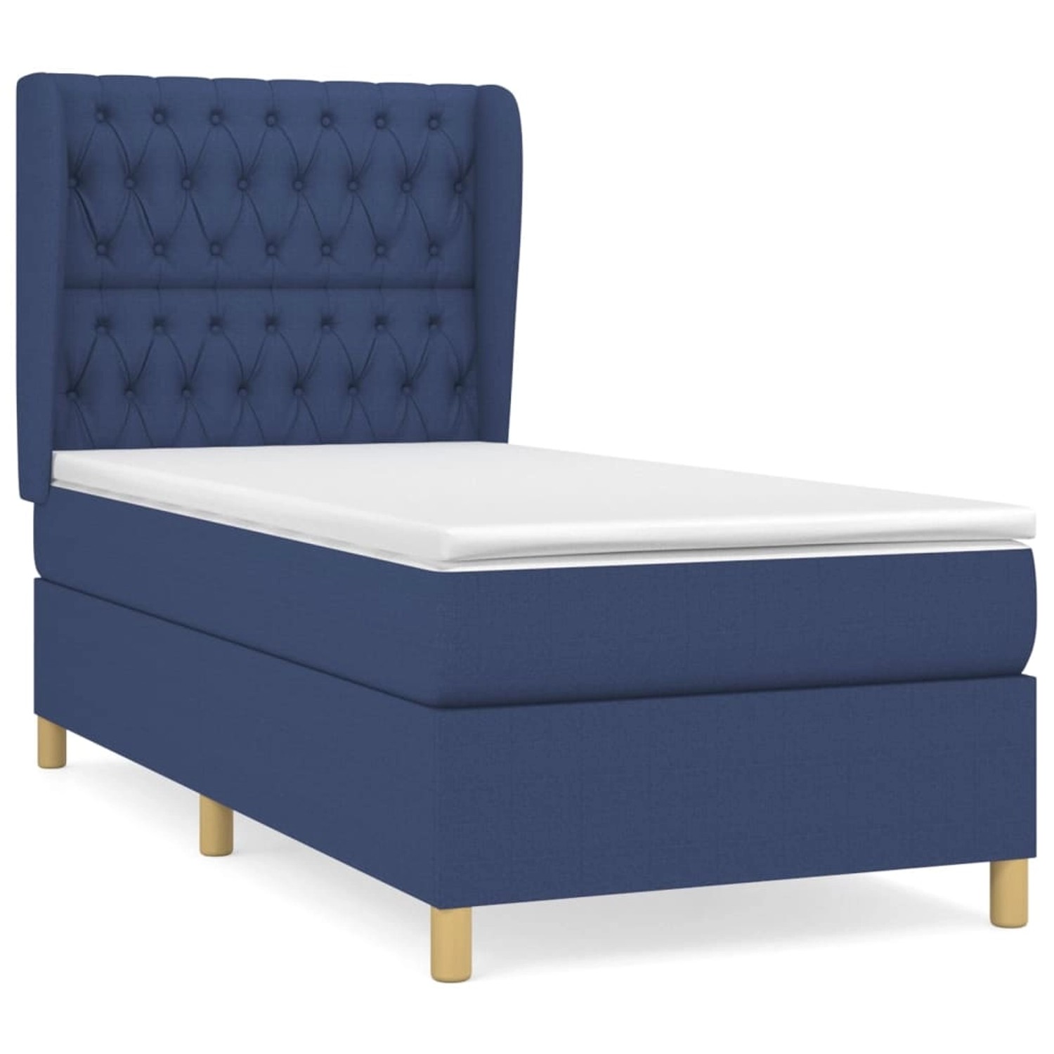 vidaXL Boxspringbett mit Matratze Blau 90x200 cm Stoff1372662 günstig online kaufen