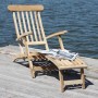 DELUKE Deckchair LEON 3-Fach Verstellbar Natur Teak Liegestuhl Gartenstuhl Sonnenliege_2