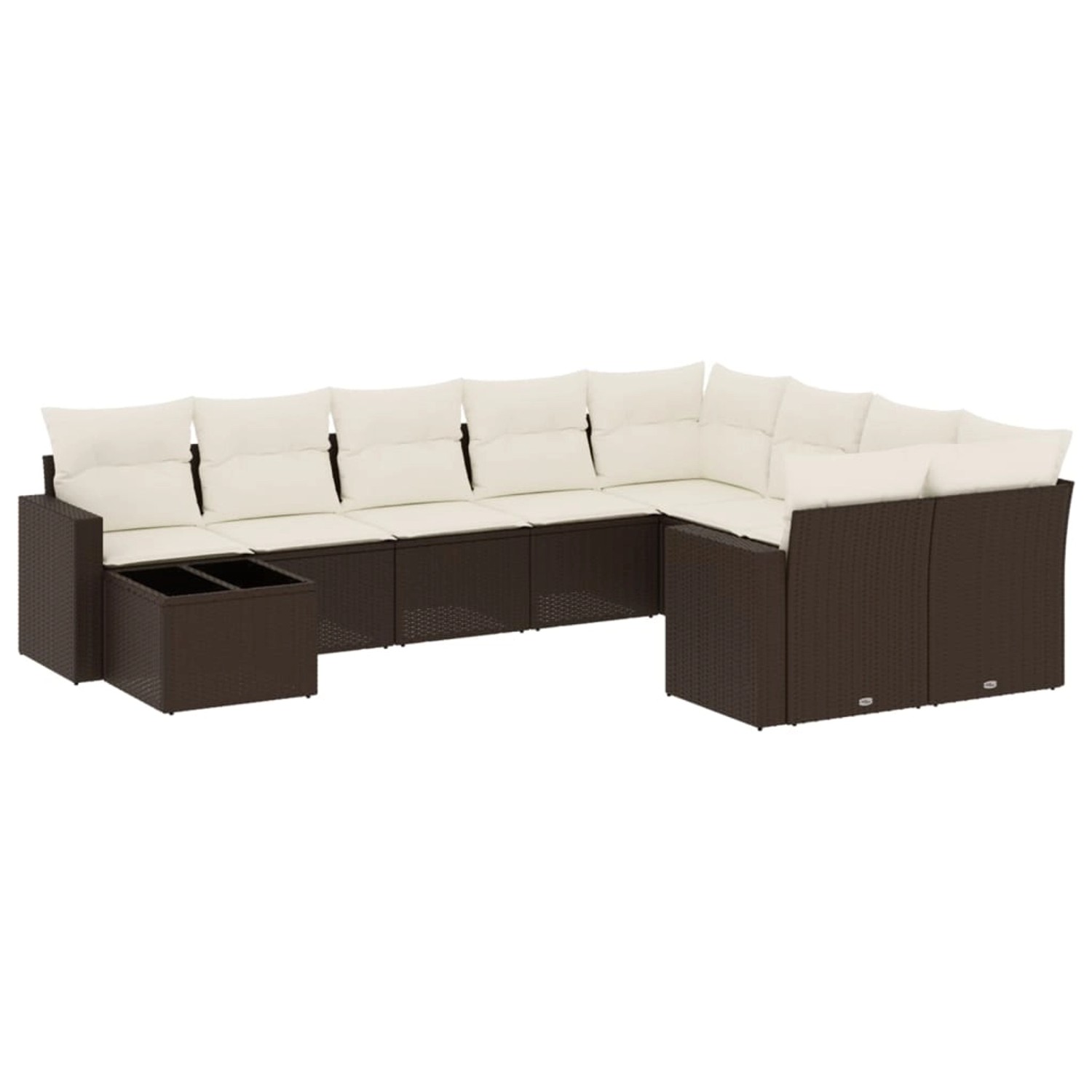 vidaXL 10-Tlg Garten-Sofagarnitur mit Kissen Braun Poly Rattan 3219453 günstig online kaufen