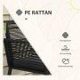 Detailaufnahme: Schwarzes Outsunny Rattan Gartenmöbel-Set, wetterfest & UV-beständig.