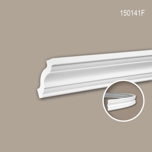 Flexible, weiße PROFHOME Eckleiste aus Polyurethan, 200 cm lang, für Paneel-Zubehör.