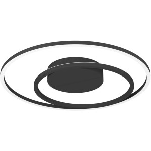 Moderne Eglo LED-Deckenleuchte Calagrano-Z in Schwarz-Weiss, 45 cm Durchmesser.