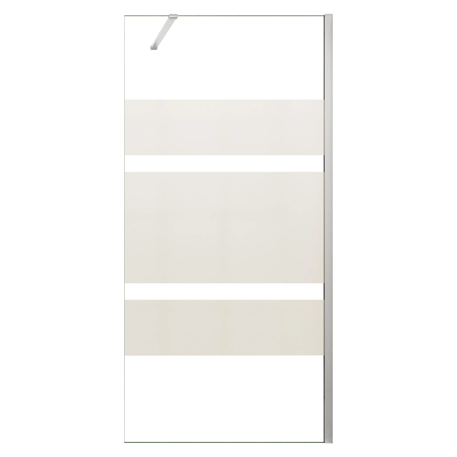 AICA 100x190cm Walk In Teilsatiniert 6mm ESG Duschwand mit Stabilisator 140cm für 6-8mm Glas