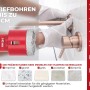 PROREGAL Diamant-Bohrkronenaufsatz 50mm für Fliesen, Glas, Stein mit Winkelschleifer im Einsatz.