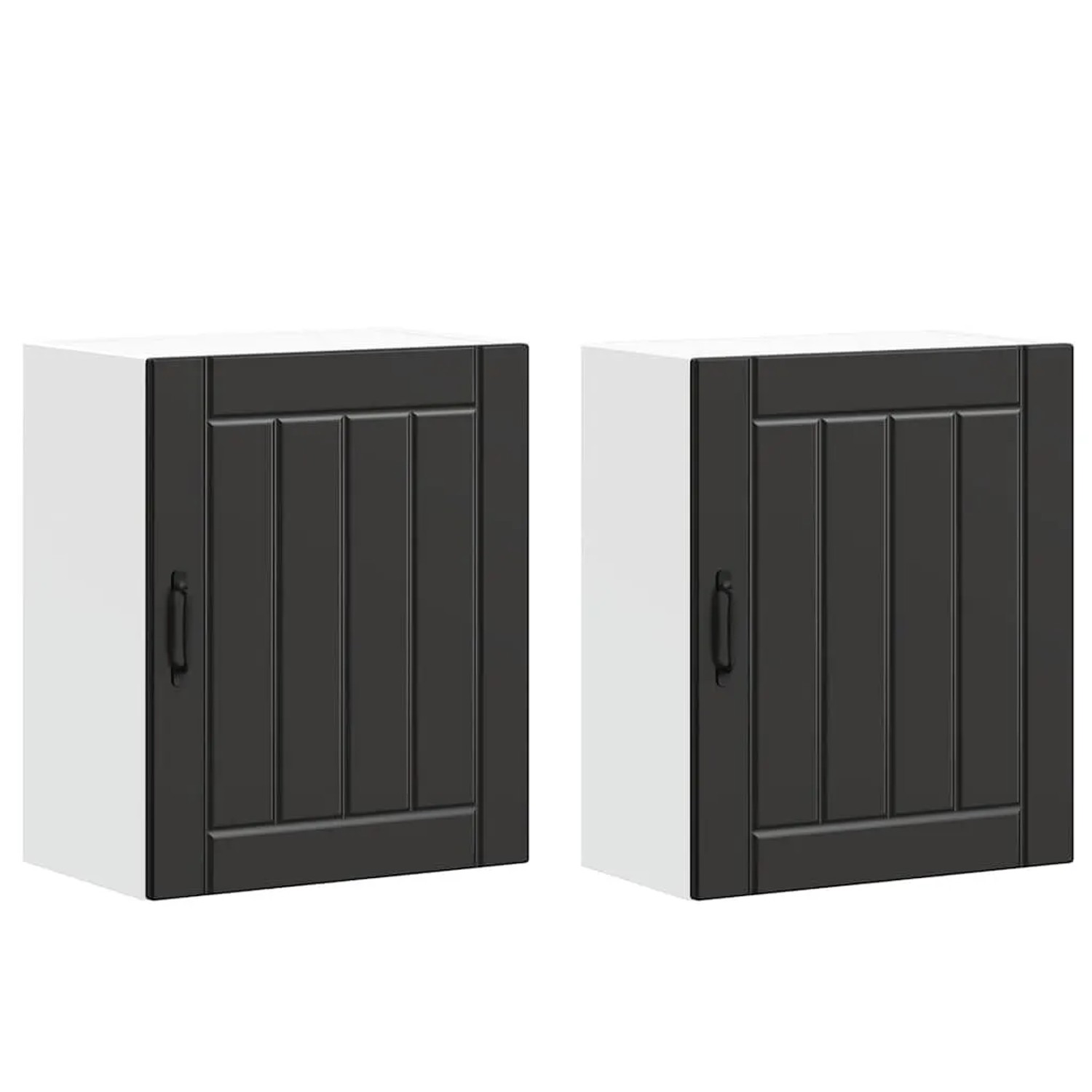 vidaXL Küchen-Hängeschränke 2 Stk Lucca Schwarz Holzwerkstoff 853800