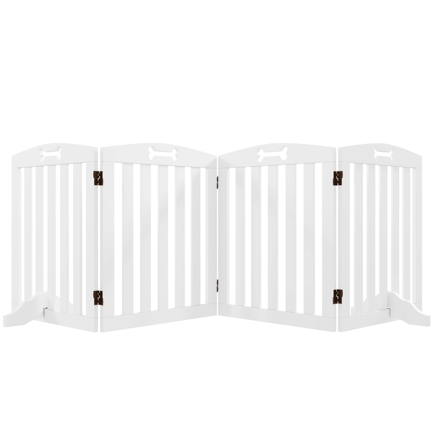 Thumbnail - PawHut Hundegitter Freistehend MDF Weiß 207,5L x 30B x 61H cm