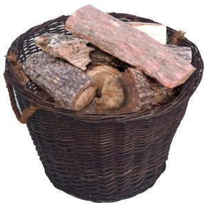 vidaXL 3-Tlg Brennholzkorb-Set Stapelbar Dunkelbraun Weide 286986
