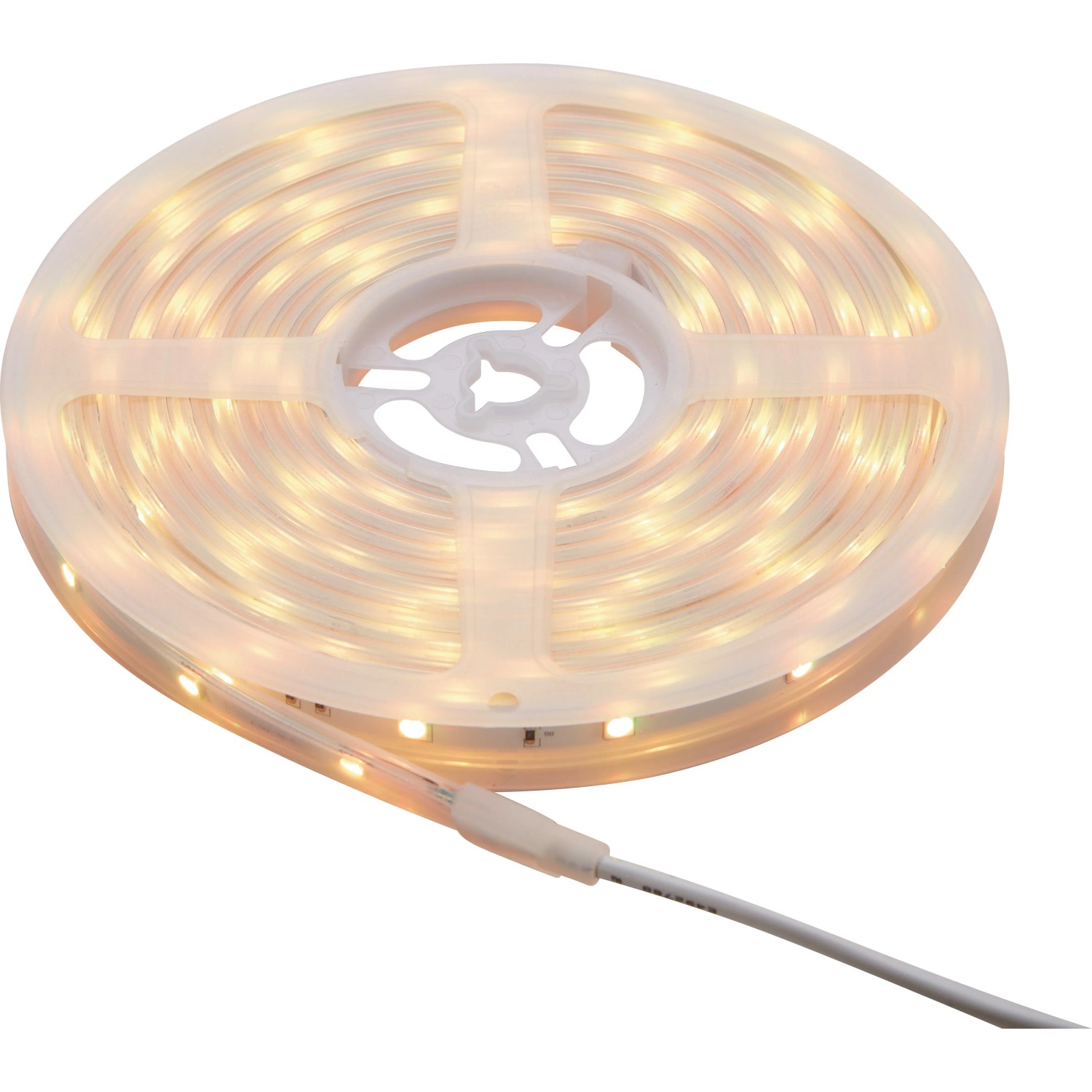 Aufgerollter 5 m LED Stripe Outdoor RGB für Außen-Dekobeleuchtung.