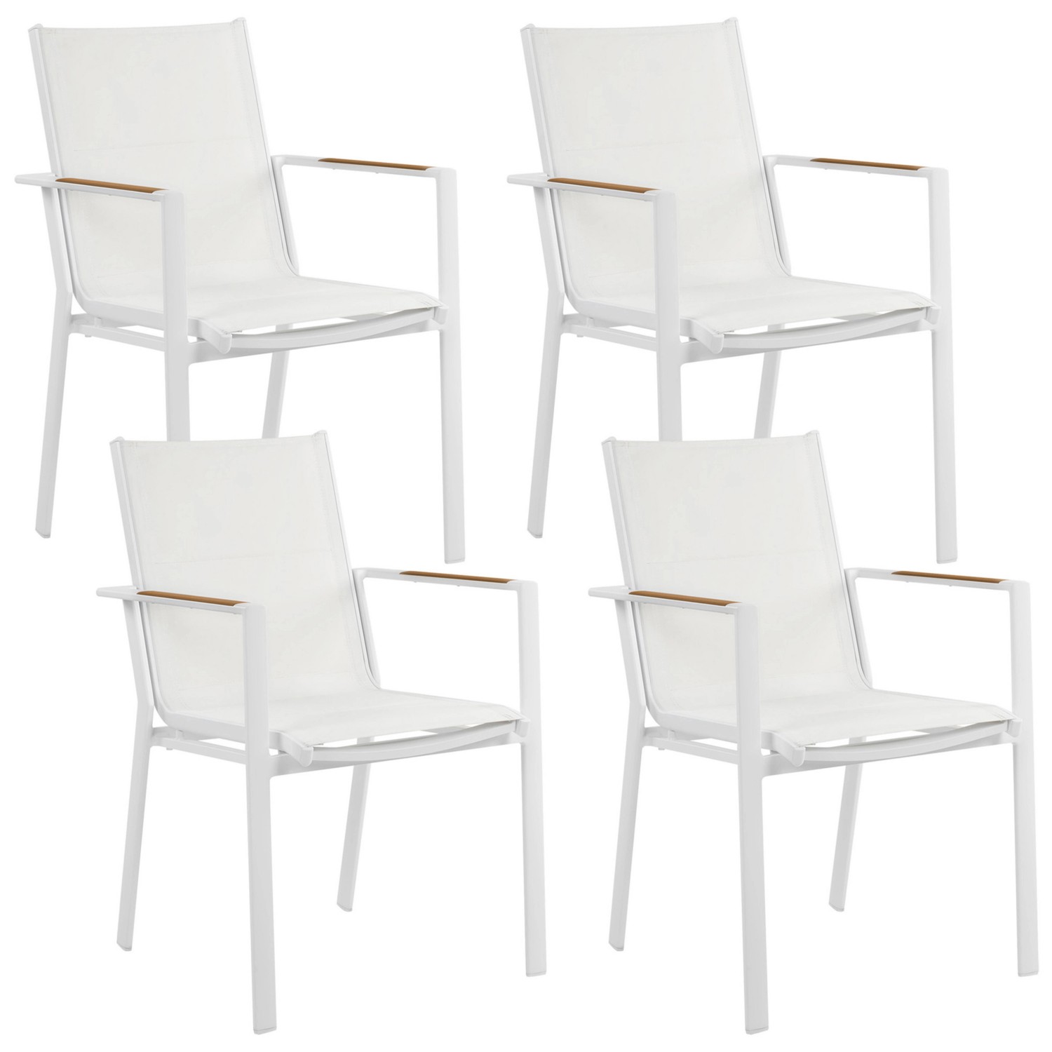 Beliani Gartenstuhl Weiss Heller Holzfarbton 64x56x90 günstig online kaufen