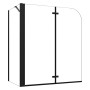 AICA Badewannenaufsatz, 90cm, schwarz, 2-teilig mit 70cm Seitenwand aus Nano-ESG Glas.