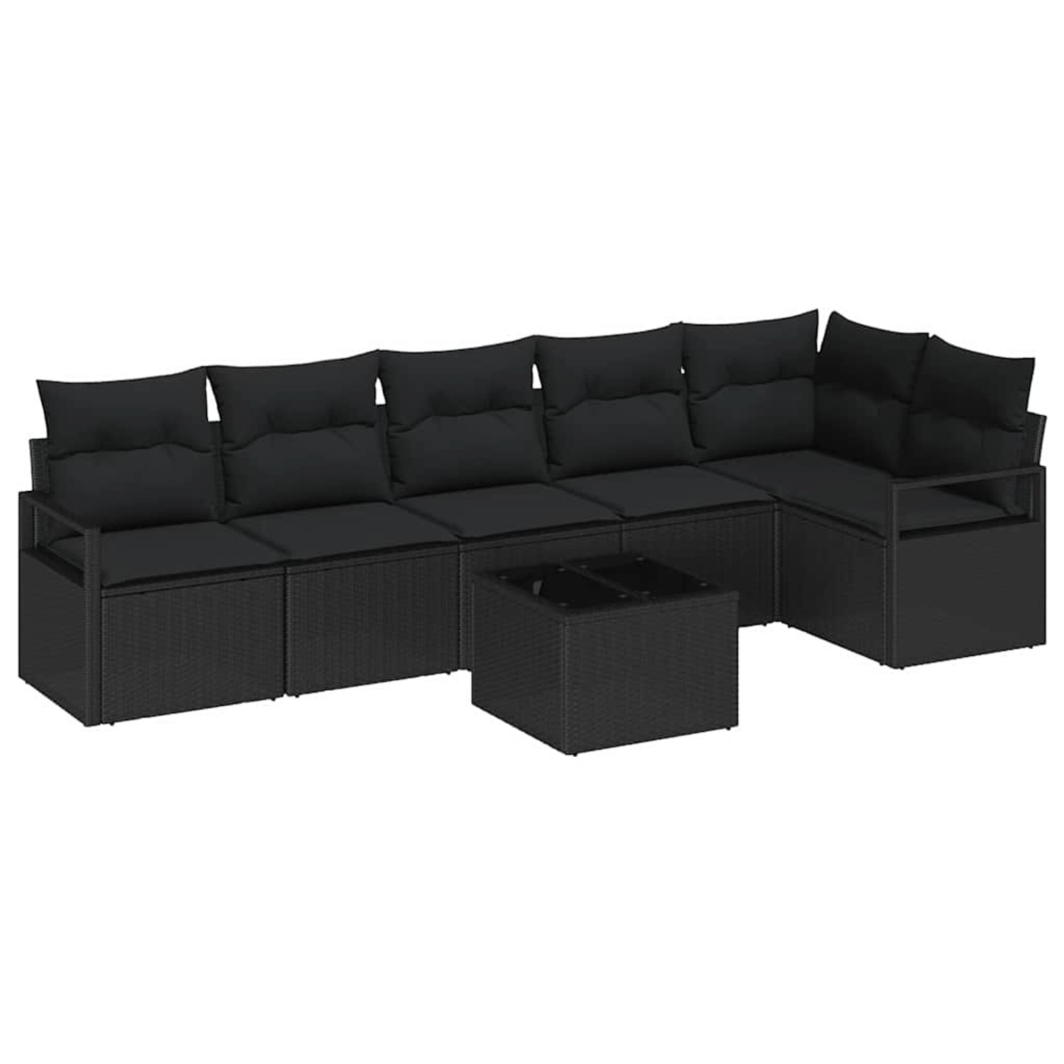 vidaXL 7-Teiliges Garten-Sofa-Set mit Kissen Beige Poly Rattan 3346413 günstig online kaufen