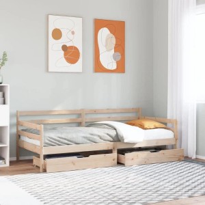 vidaXL Tagesbett mit Schubladen Weiß 80x200 cm Kiefernholz 3302064